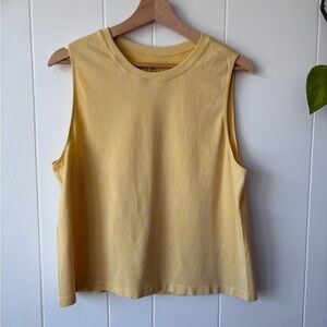 Sage Collective Yellow Sleeveless Ribbed Crop Top | Size Medium